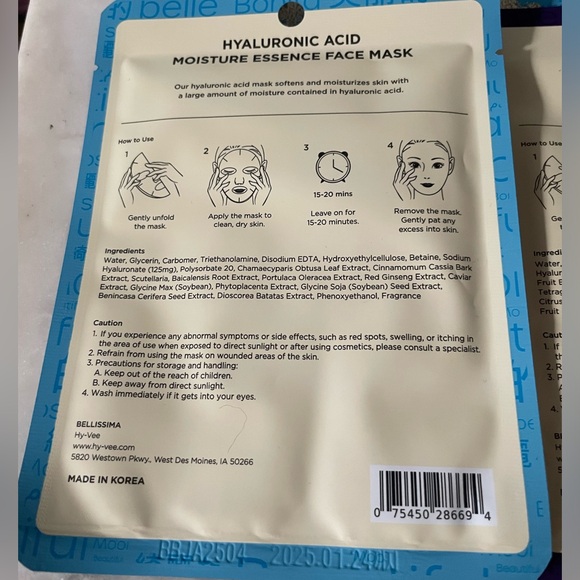 NEW - Bundle of 5 Bellissima Face Mask Treatments. Single-Use each. - Picture 5 of 7